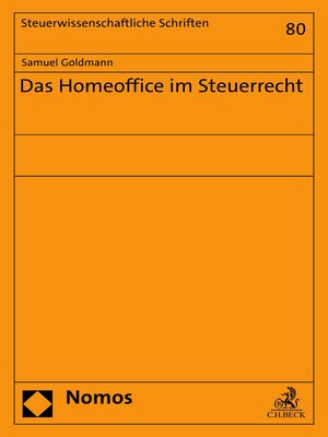 cover image of Das Homeoffice im Steuerrecht